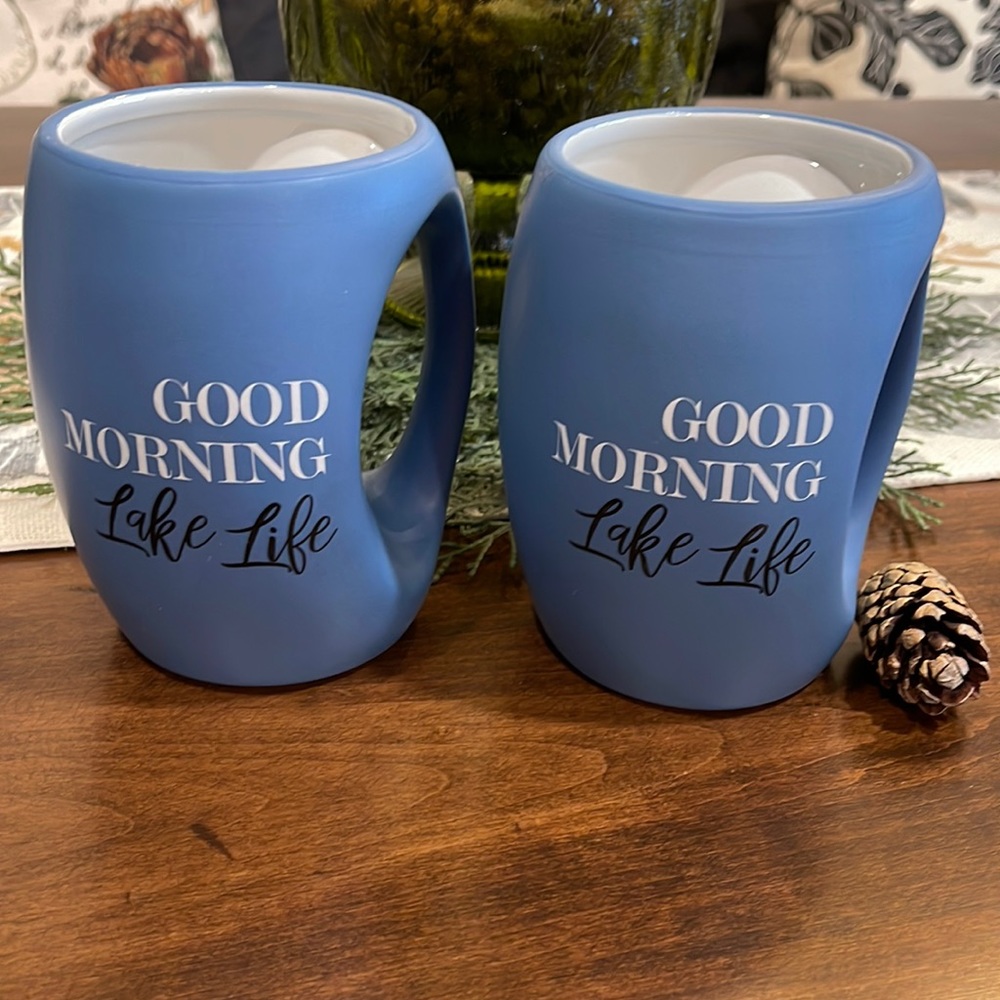 Pavilion Gift Company Good Morning Lake Life Stoneware 16oz Mugs